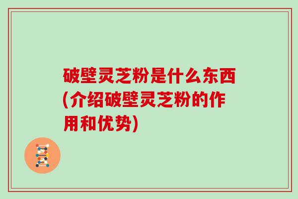 破壁灵芝粉是什么东西(介绍破壁灵芝粉的作用和优势)