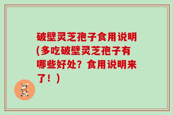 破壁灵芝孢子食用说明(多吃破壁灵芝孢子有哪些好处？食用说明来了！)