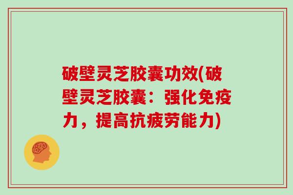 破壁灵芝胶囊功效(破壁灵芝胶囊：强化免疫力，提高抗疲劳能力)