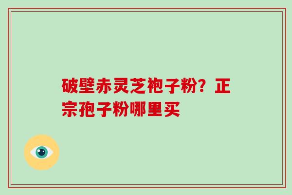破壁赤灵芝袍子粉？正宗孢子粉哪里买