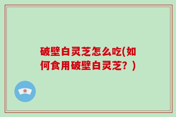破壁白灵芝怎么吃(如何食用破壁白灵芝？)