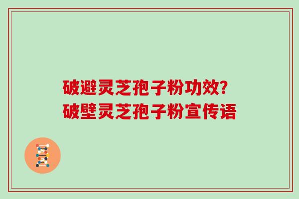 破避灵芝孢子粉功效？破壁灵芝孢子粉宣传语