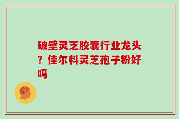 破壁灵芝胶囊行业龙头？佳尔科灵芝孢子粉好吗