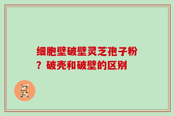 细胞壁破壁灵芝孢子粉？破壳和破壁的区别