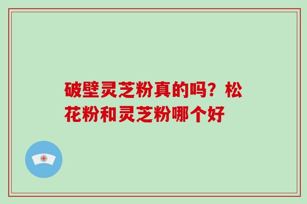 破壁灵芝粉真的吗？松花粉和灵芝粉哪个好