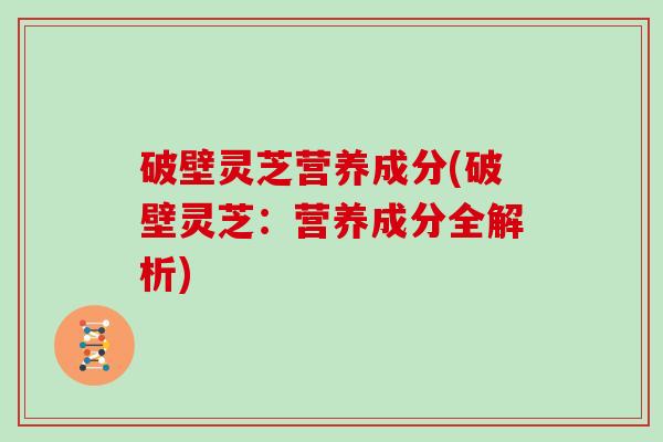 破壁灵芝营养成分(破壁灵芝：营养成分全解析)