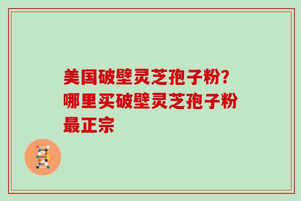 美国破壁灵芝孢子粉？哪里买破壁灵芝孢子粉最正宗