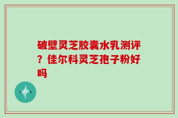 破壁灵芝胶囊水乳测评？佳尔科灵芝孢子粉好吗