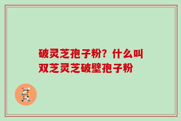破灵芝孢子粉？什么叫双芝灵芝破壁孢子粉