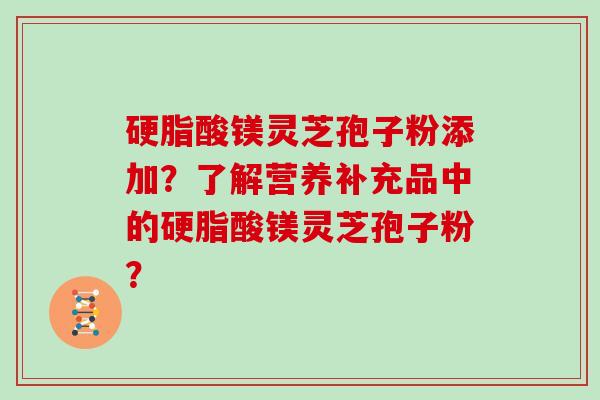 硬脂酸镁灵芝孢子粉添加？了解营养补充品中的硬脂酸镁灵芝孢子粉？