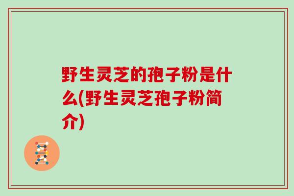 野生灵芝的孢子粉是什么(野生灵芝孢子粉简介)-第1张图片-灵芝大师 野生灵芝的孢子粉是什么(野生灵芝孢子粉简介)-第1张图片-灵芝大师