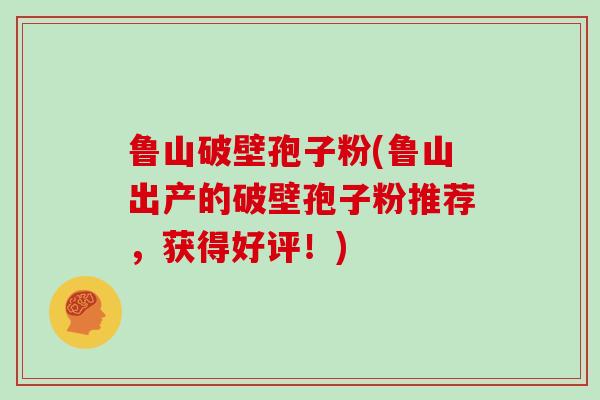 鲁山破壁孢子粉(鲁山出产的破壁孢子粉推荐，获得好评！)