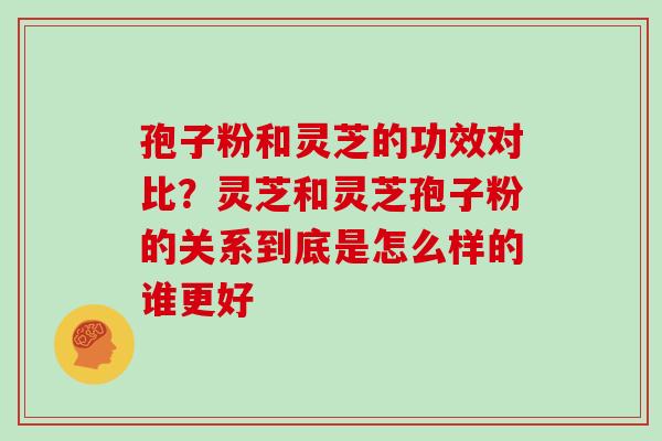 孢子粉和灵芝的功效对比？灵芝和灵芝孢子粉的关系到底是怎么样的谁更好