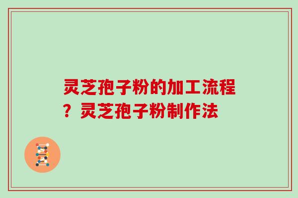 灵芝孢子粉的加工流程？灵芝孢子粉制作法