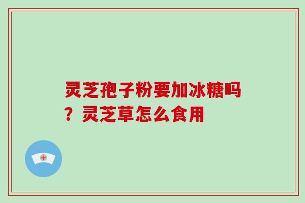 灵芝孢子粉要加冰糖吗？灵芝草怎么食用