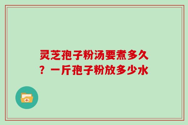 灵芝孢子粉汤要煮多久？一斤孢子粉放多少水