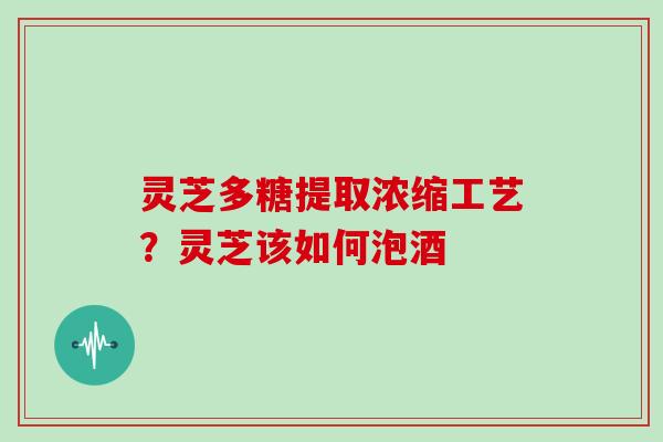 灵芝多糖提取浓缩工艺？灵芝该如何泡酒