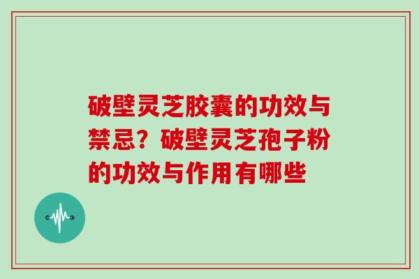 破壁灵芝胶囊的功效与禁忌？破壁灵芝孢子粉的功效与作用有哪些