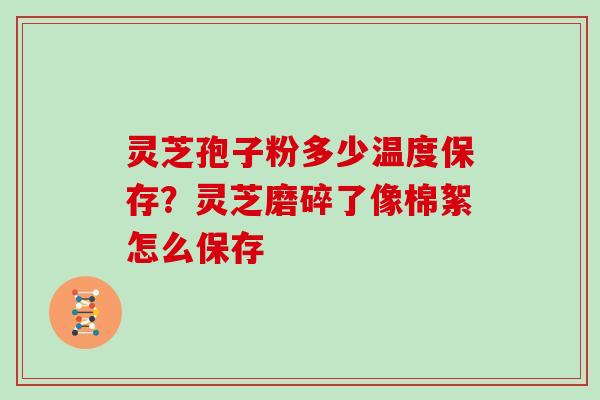 灵芝孢子粉多少温度保存？灵芝磨碎了像棉絮怎么保存