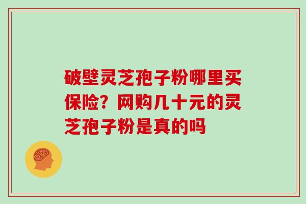 破壁灵芝孢子粉哪里买保险？网购几十元的灵芝孢子粉是真的吗