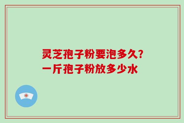 灵芝孢子粉要泡多久？一斤孢子粉放多少水