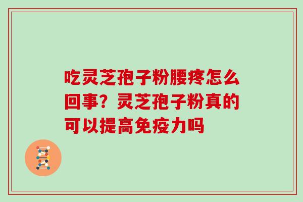 吃灵芝孢子粉腰疼怎么回事?灵芝孢子粉真的可以提高免疫力吗-第1张图片-灵芝大师 吃灵芝孢子粉腰疼怎么回事?灵芝孢子粉真的可以提高免疫力吗-第1张图片-灵芝大师
