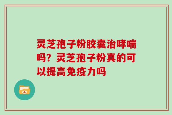 灵芝孢子粉胶囊治哮喘吗?灵芝孢子粉真的可以提高免疫力吗-第1张图片-灵芝大师 灵芝孢子粉胶囊治哮喘吗?灵芝孢子粉真的可以提高免疫力吗-第1张图片-灵芝大师