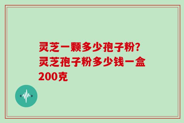 灵芝一颗多少孢子粉？灵芝孢子粉多少钱一盒200克