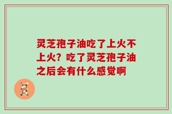 灵芝孢子油吃了上火不上火？吃了灵芝孢子油之后会有什么感觉啊