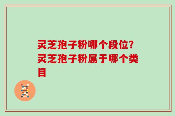 灵芝孢子粉哪个段位？灵芝孢子粉属于哪个类目