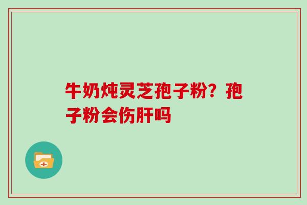 牛奶炖灵芝孢子粉？孢子粉会伤肝吗