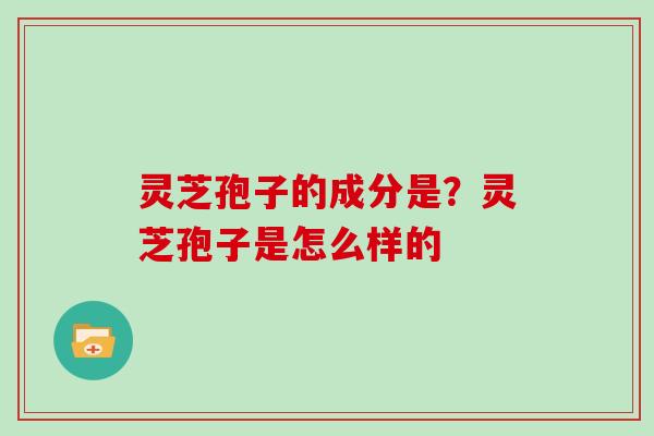 灵芝孢子的成分是？灵芝孢子是怎么样的
