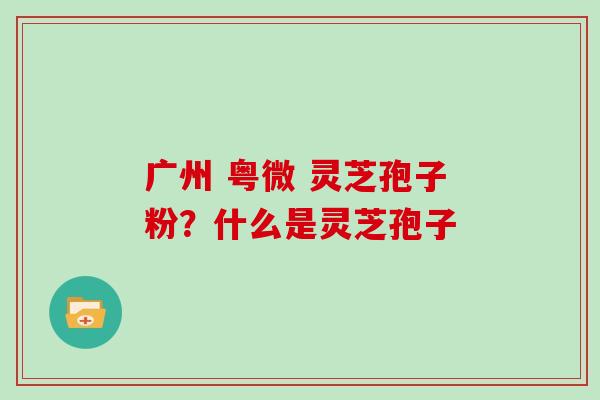 广州 粤微 灵芝孢子粉？什么是灵芝孢子