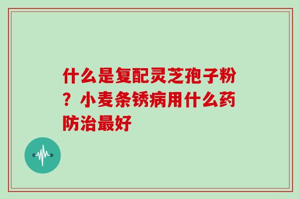 什么是复配灵芝孢子粉？小麦条锈病用什么药防治最好