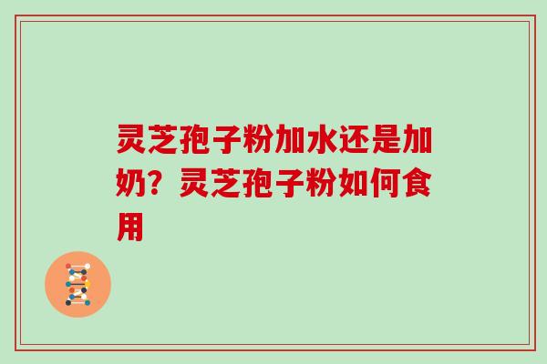 灵芝孢子粉加水还是加奶？灵芝孢子粉如何食用