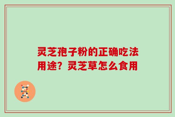 灵芝孢子粉的正确吃法用途？灵芝草怎么食用