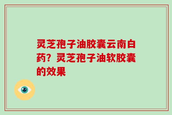 灵芝孢子油胶囊云南白药？灵芝孢子油软胶囊的效果