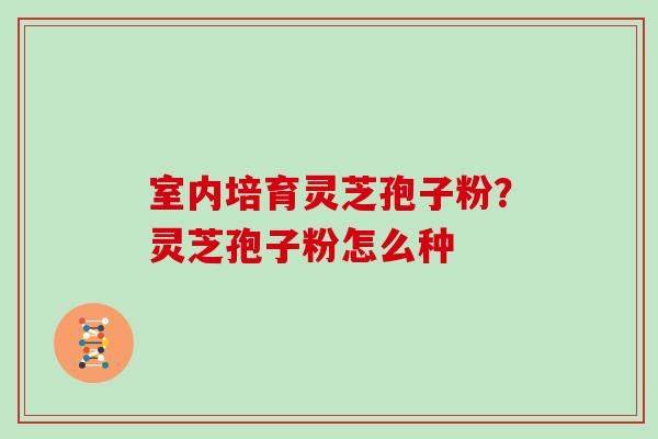 室内培育灵芝孢子粉？灵芝孢子粉怎么种