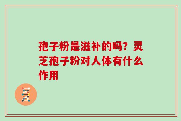 孢子粉是滋补的吗？灵芝孢子粉对人体有什么作用