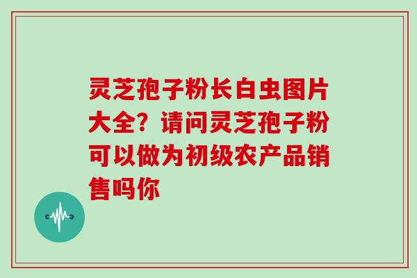 灵芝孢子粉长白虫图片大全？请问灵芝孢子粉可以做为初级农产品销售吗你