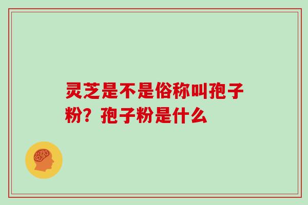 灵芝是不是俗称叫孢子粉？孢子粉是什么
