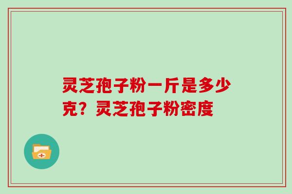 灵芝孢子粉一斤是多少克？灵芝孢子粉密度