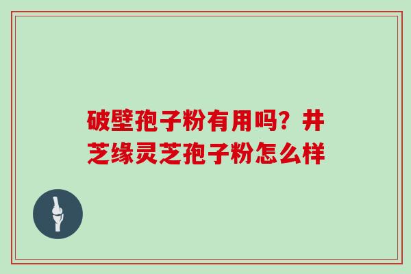 破壁孢子粉有用吗？井芝缘灵芝孢子粉怎么样