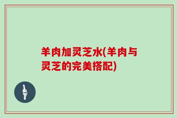 羊肉加灵芝水(羊肉与灵芝的完美搭配)-第1张图片-灵芝大师 羊肉加灵芝水(羊肉与灵芝的完美搭配)-第1张图片-灵芝大师