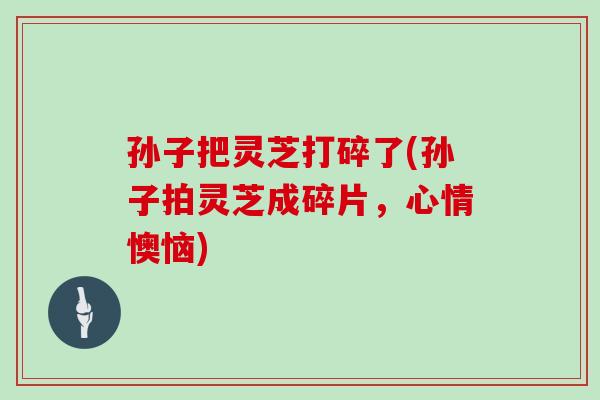 孙子把灵芝打碎了(孙子拍灵芝成碎片，心情懊恼)