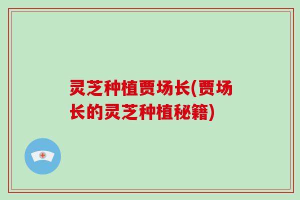 灵芝种植贾场长(贾场长的灵芝种植秘籍)