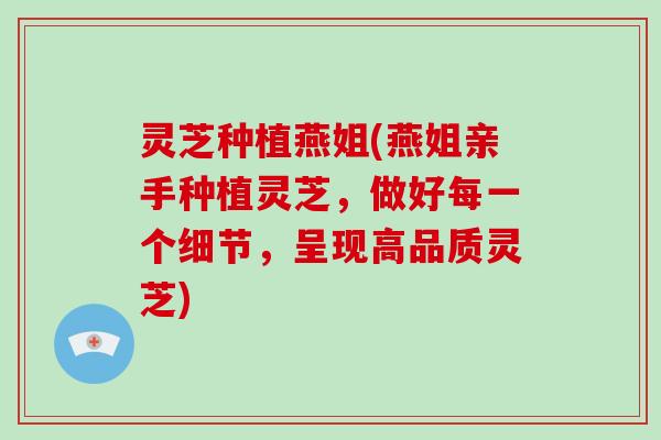灵芝种植燕姐(燕姐亲手种植灵芝，做好每一个细节，呈现高品质灵芝)