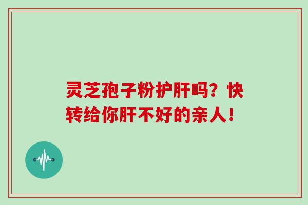 灵芝孢子粉护肝吗？快转给你肝不好的亲人！