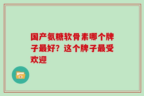 国产氨糖软骨素哪个牌子最好?这个牌子最受欢迎-第1张图片-灵芝大师 国产氨糖软骨素哪个牌子最好?这个牌子最受欢迎-第1张图片-灵芝大师