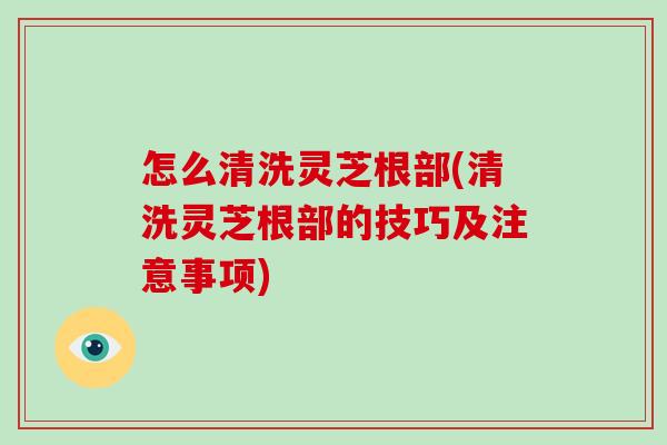 怎么清洗灵芝根部(清洗灵芝根部的技巧及注意事项)